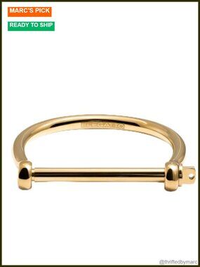 18K Gold Plated Stainless Steel Bangle Bracelet - Unisex Designer Jewelry